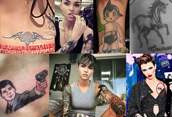 A picture of Ruby Rose's tattoos.